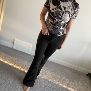 Theory black wide open jeans